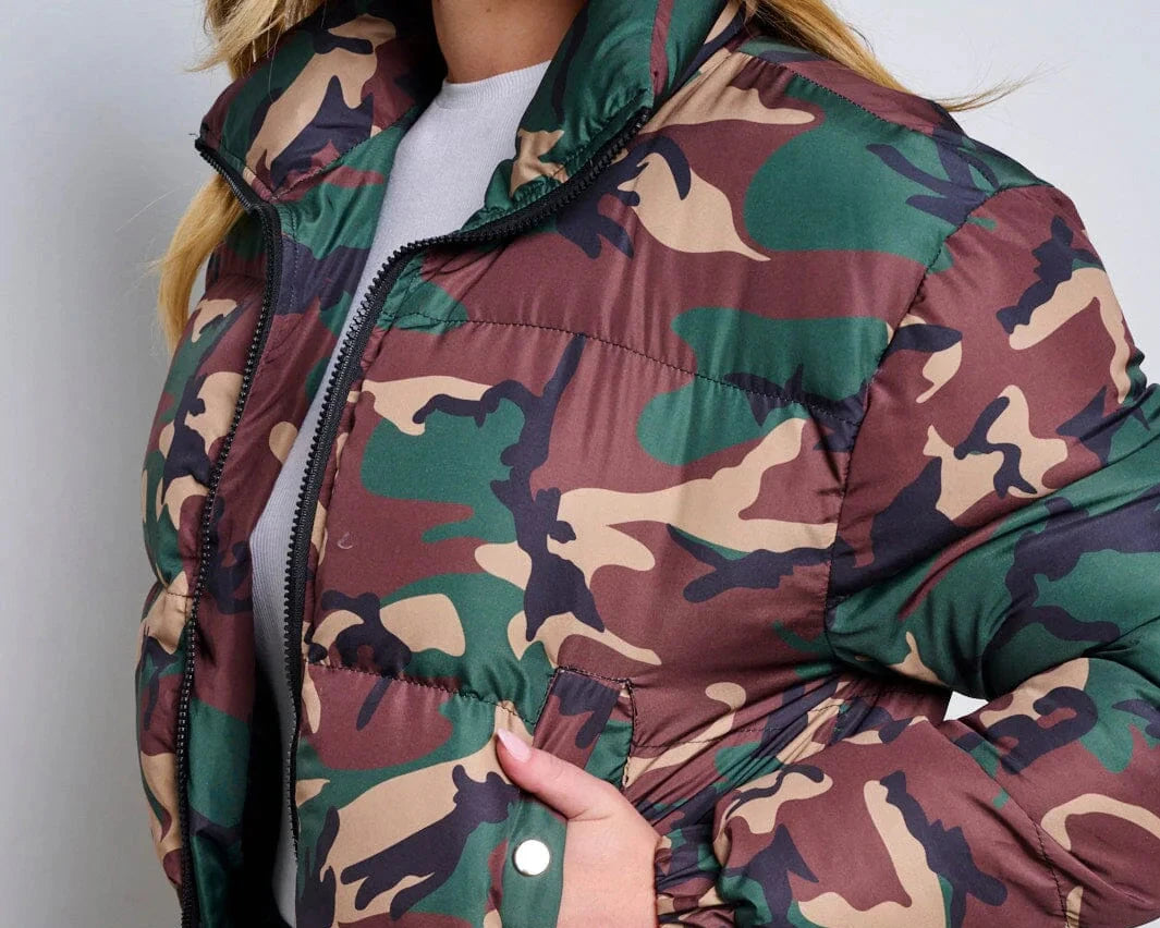 Puffy camo jacket best sale